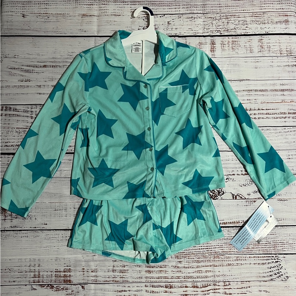 NWT Art Class Kid’s Starry Pajama Set - Teal- Girl’s Size L (10/12)